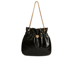 Elegant Black Drawstring Shoulder Bag