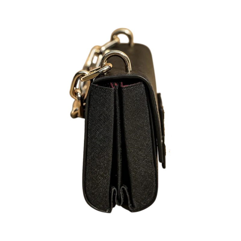 Classic Black Textured Crossbody Bag