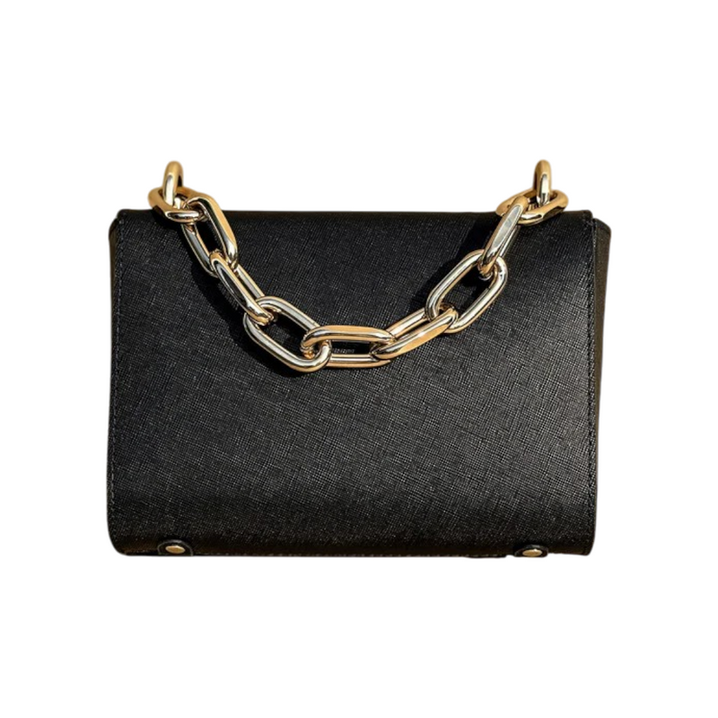 Classic Black Textured Crossbody Bag